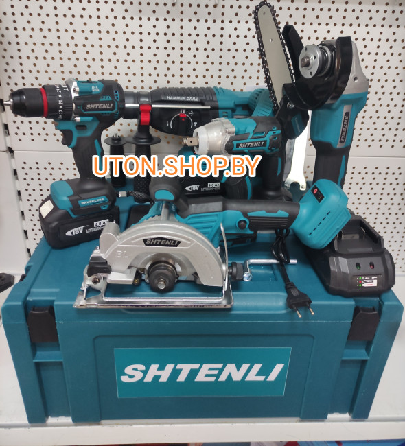 Аккумуляторный инструмент набор бесщеточный SHTENLI 6 в 1 (Перфоратор/ УШМ/ Шуруповерт/ Гайковёрт/ Циркулярная пила/ Цепная пила) - фото6 Аккумуляторный инструмент набор бесщеточный SHTENLI 6 в 1 (Перфоратор/ УШМ/ Шуруповерт/ Гайковёрт/ Циркулярная пила/ Цепная пила) - фото6