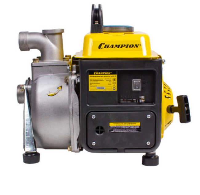 Водяной насос мотопомпа бензиновая CHAMPION GP40-II (250л/мин 6/20, UP65, OHV 2, 2,4л.с., 1,5") фото-3