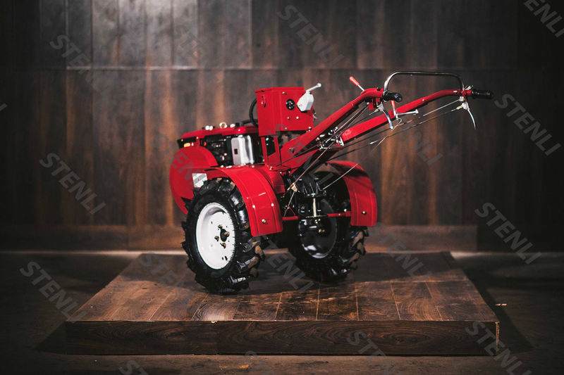Мотоблок дизельный тяжёлый Shtenli G-185 (Дизель, 10,5 л.с., эл. стартер с аккумулятором, ВОМ, фара, почвофреза, сцепка, плуг, защитные щитки) - фото2