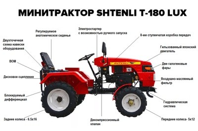 Минитрактор Shtenli T-180 (18 /13.24 кВт/ ВОМ/ Почвофреза) + Акция! - фото2